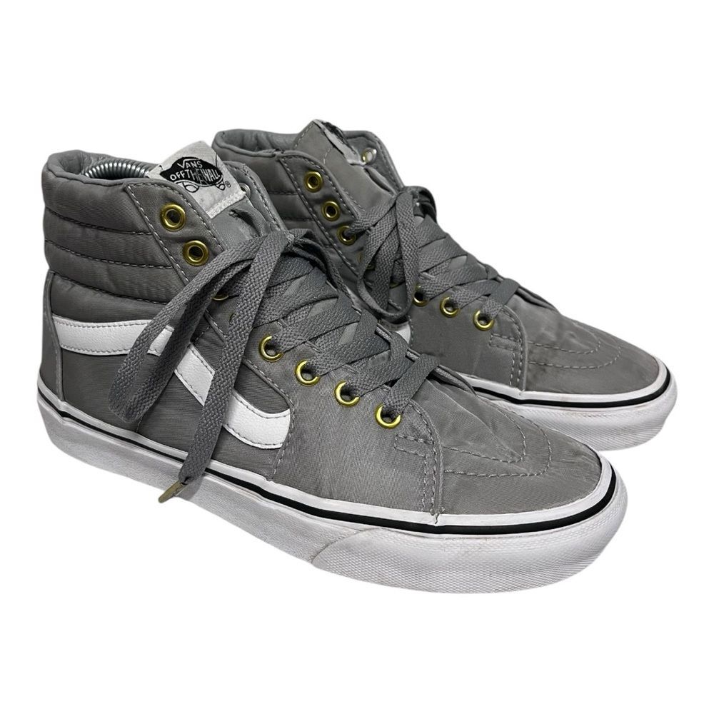 Vans | HI Top Gray‎ / White Lace Up Sneakers Women’s 7 Mens 5.5
